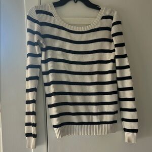 Classic Black and White Striped Women's Sweater